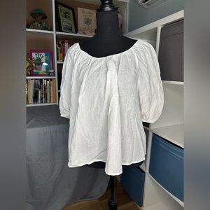 Old Navy White Puff Sleeve Top